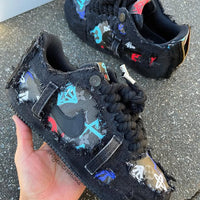 Hand Painted Distressed Denim Custom Air Force 1 Sneakers
