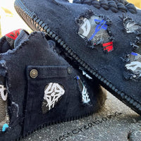Hand Painted Distressed Denim Custom Air Force 1 Sneakers
