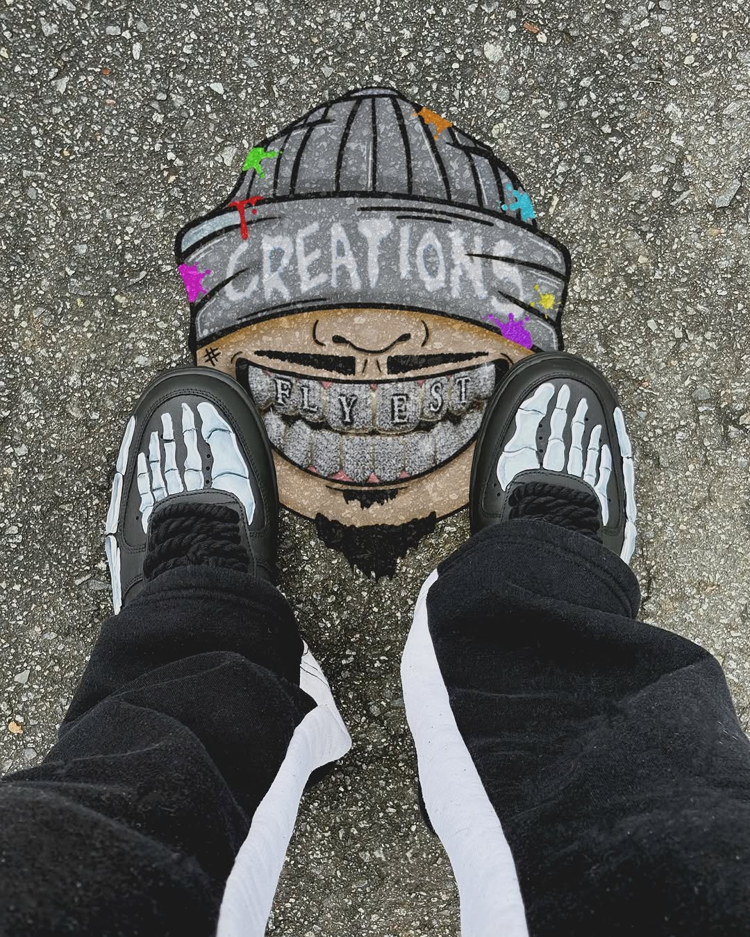 Hand Painted Skeleton Custom Air Force 1 Sneakers