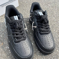 Hand Painted KAWS Black Custom Air Force 1 Sneakers
