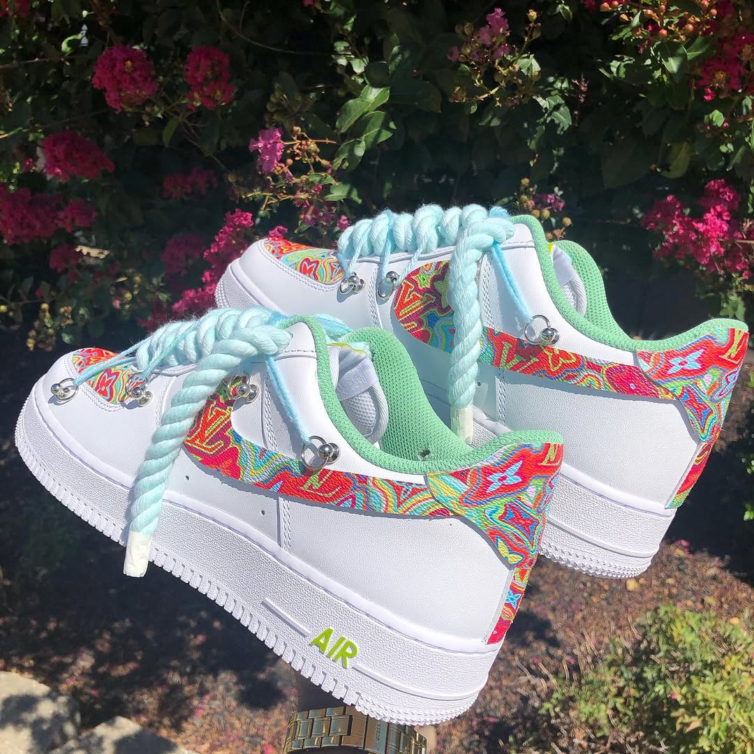 Custom Hand Painted Colorful Air Force 1 Sneakers