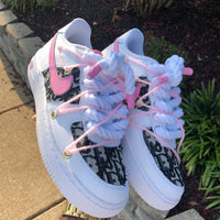 Custom Pink Hand Painted Air Force 1 Sneakers