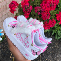 Hand Painted Pink Barbie Custom Air Force 1 Sneakers