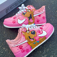 Hand Painted Pink Scooby-Doo Custom Air Force 1 Sneakers