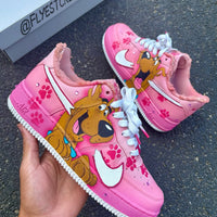 Hand Painted Pink Scooby-Doo Custom Air Force 1 Sneakers