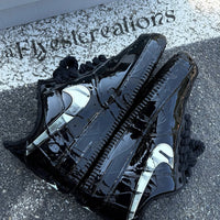 Hand Painted Black Venom Custom Air Force 1 Sneakers
