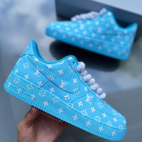 Hand Painted Light Blue Custom Air Force 1 Sneakers