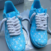 Hand Painted Light Blue Custom Air Force 1 Sneakers