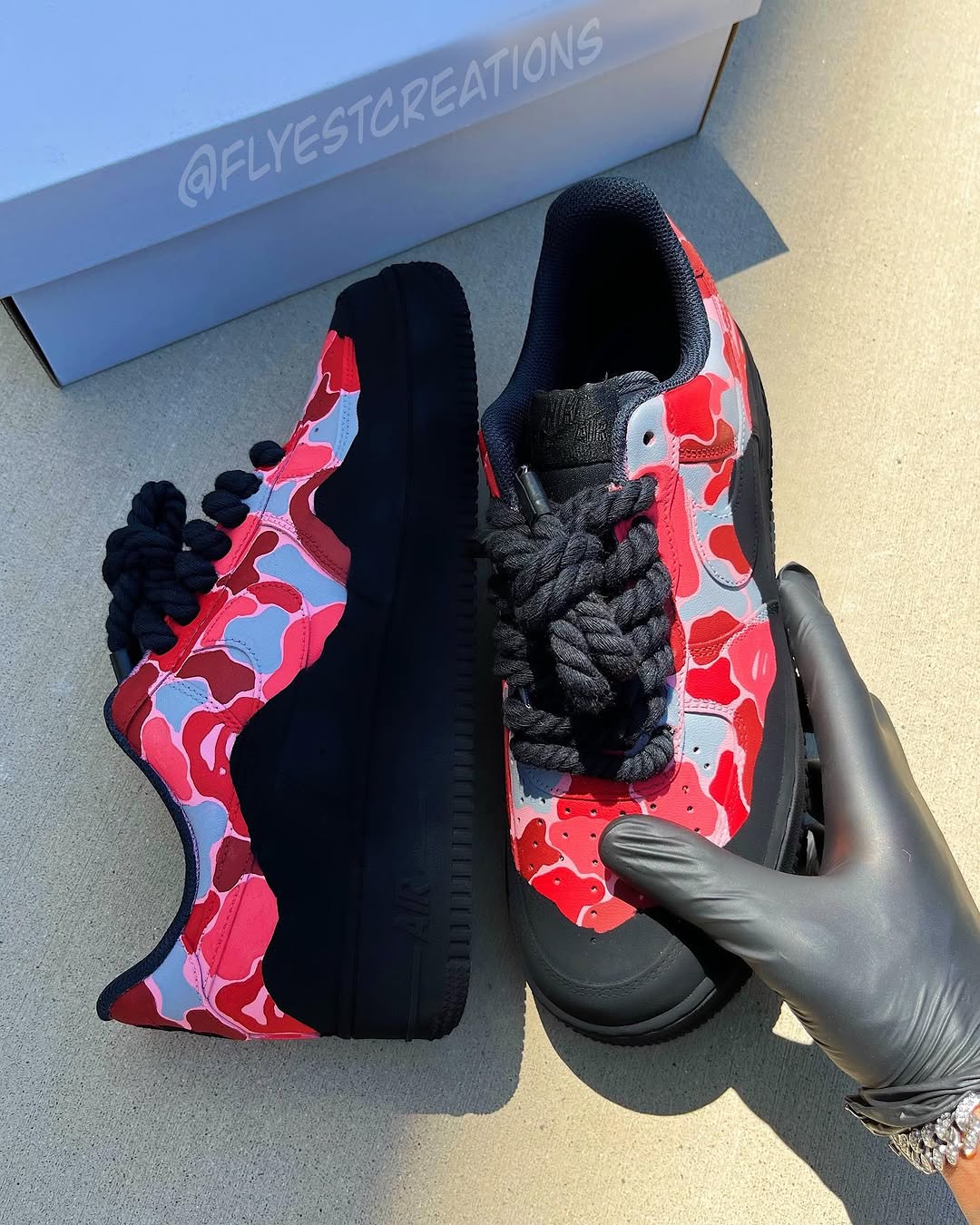 Custom Hand Painted Camo Air Force 1 Sneakers