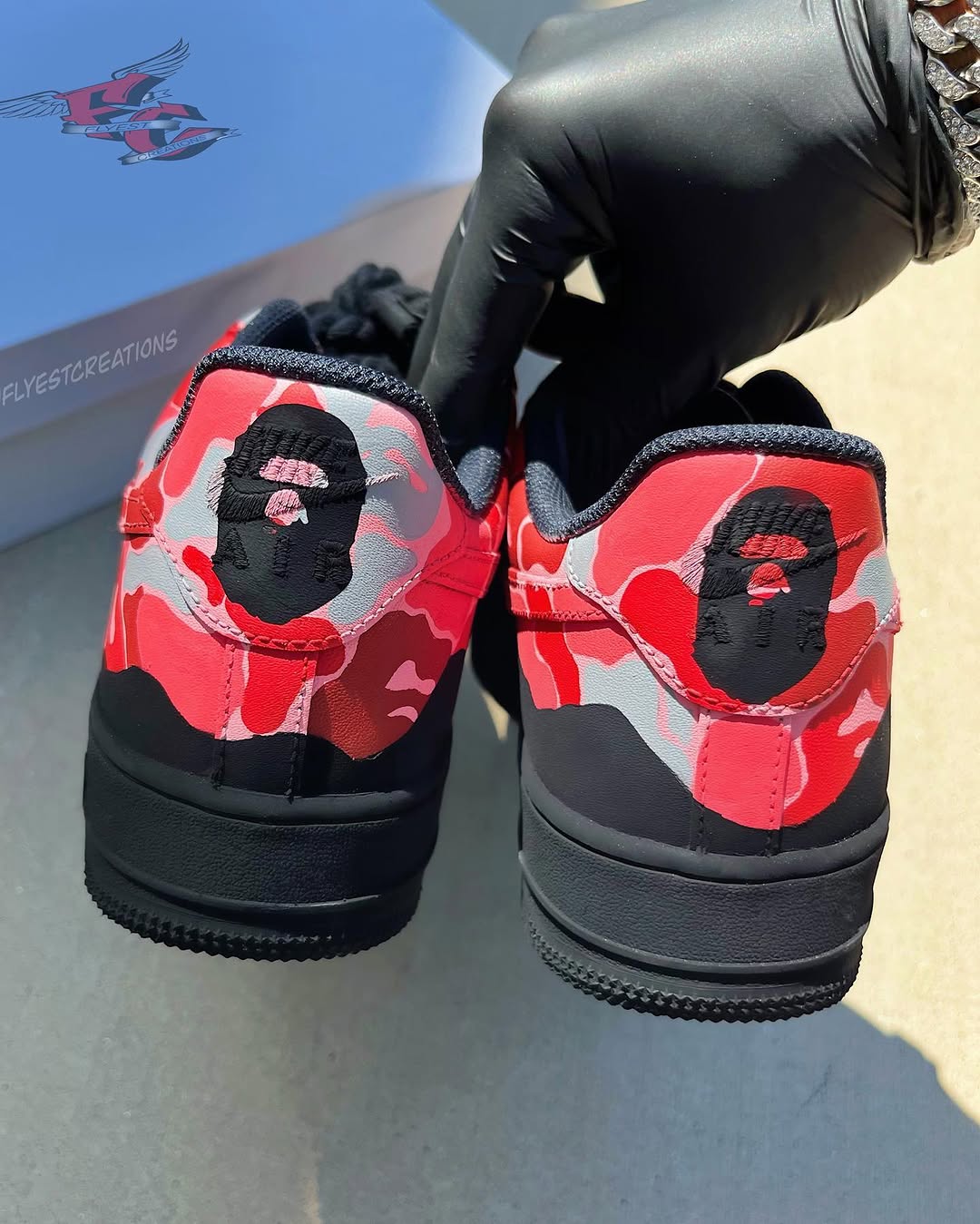 Custom Hand Painted Camo Air Force 1 Sneakers