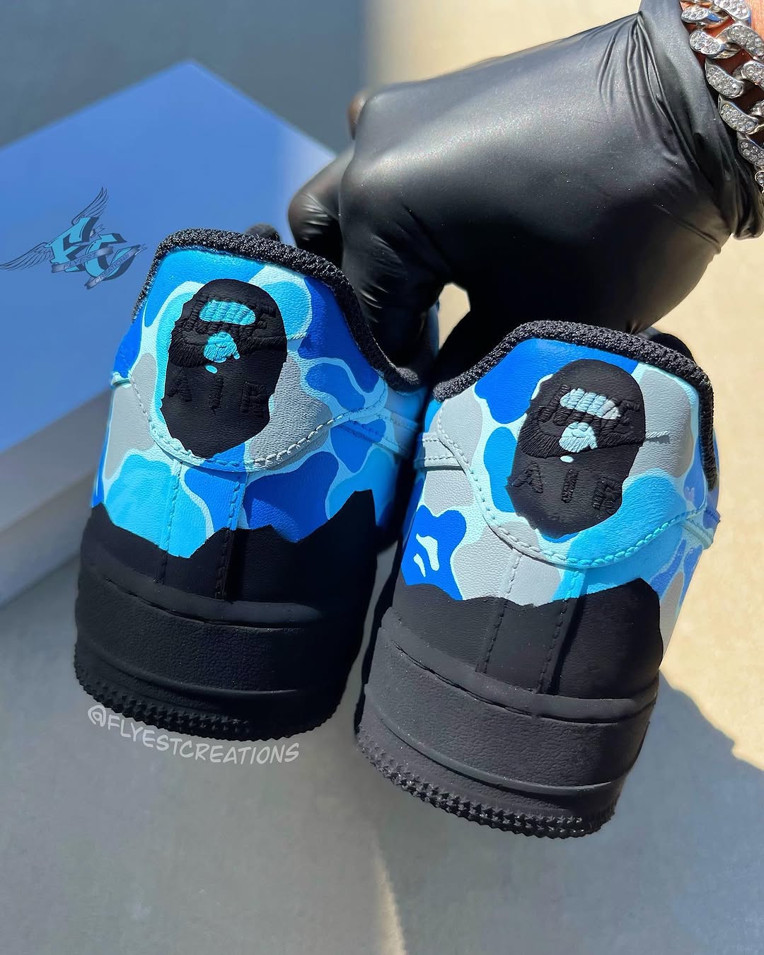Custom Hand Painted Camo Air Force 1 Sneakers