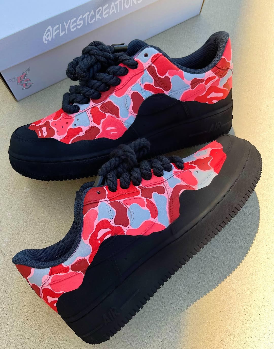 Custom Hand Painted Camo Air Force 1 Sneakers