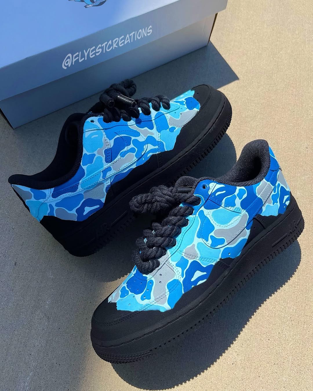 Custom Hand Painted Camo Air Force 1 Sneakers