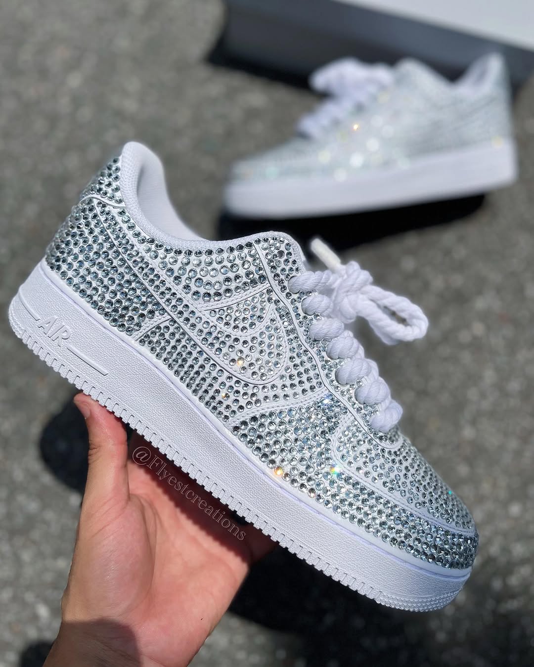 Handmade Rhinestone Custom Air Force 1 Sneakers