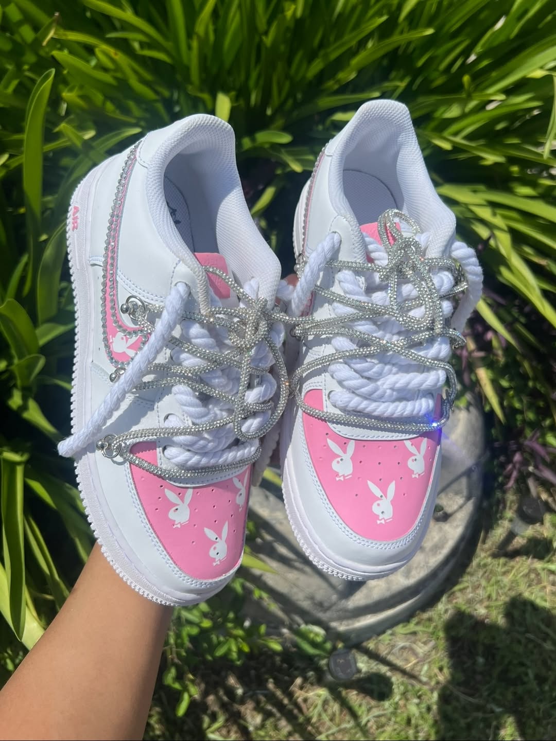Hand Painted Pink Custom Air Force 1 Sneakers