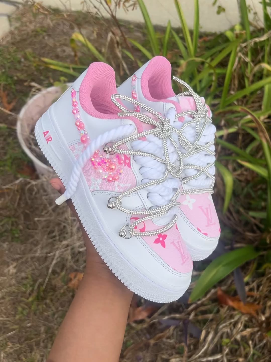 Hand Painted Pink Custom Air Force 1 Sneakers Collection