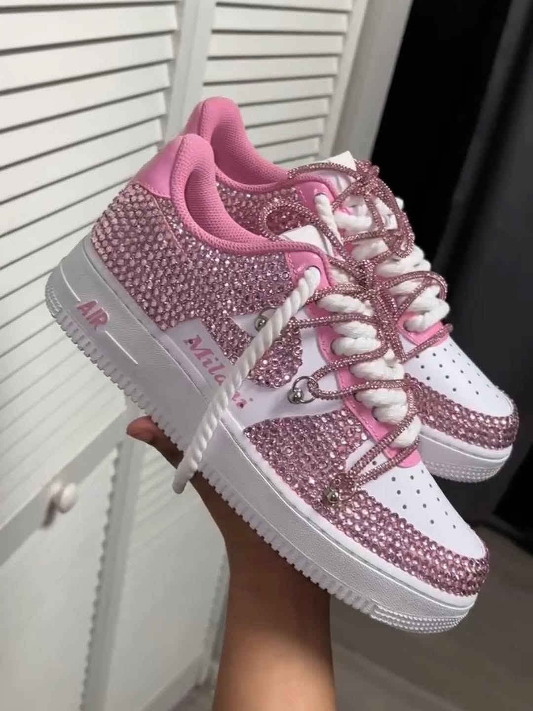 Hand Painted Pink Custom Air Force 1 Sneakers