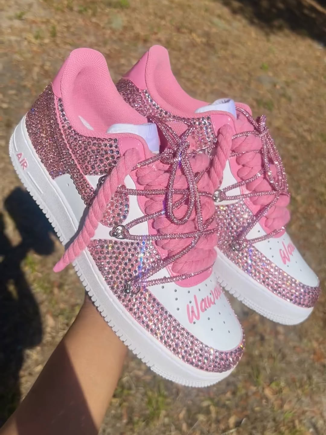 Hand Painted Pink Custom Air Force 1 Sneakers