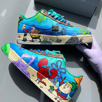Hand Painted SpongeBob Custom Air Force 1 Sneakers