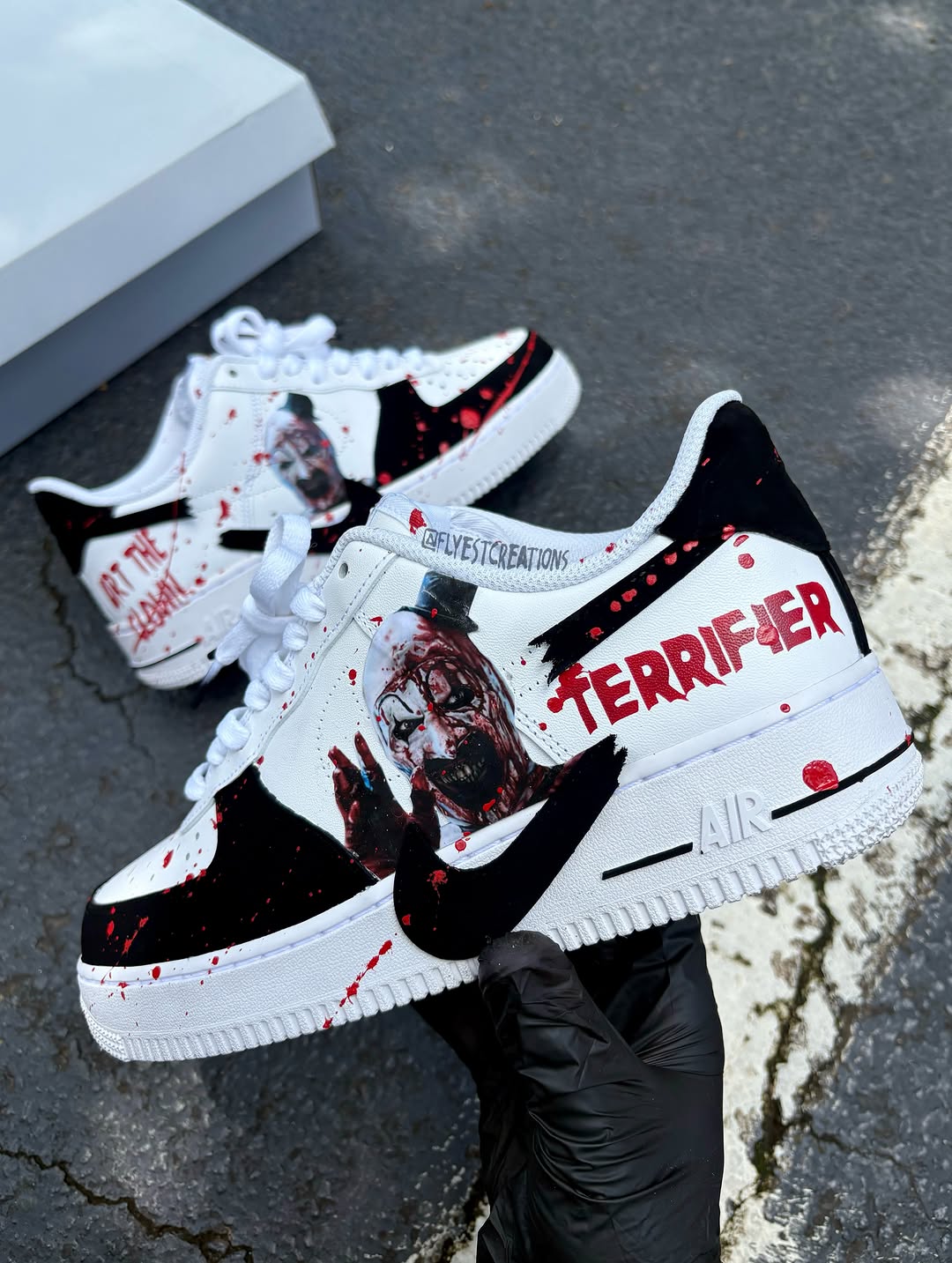 Hand Painted Terrifier Custom Air Force 1 Sneakers