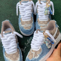 Handmade Custom Air Force 1 Rope Lace Sneakers