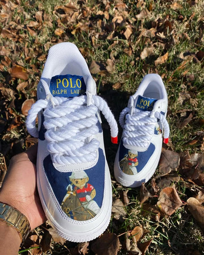 Hand Painted Custom Polo Bear Air Force 1 Sneakers