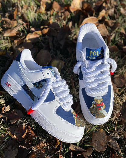 Hand Painted Custom Polo Bear Air Force 1 Sneakers