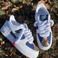 Hand Painted Custom Polo Bear Air Force 1 Sneakers