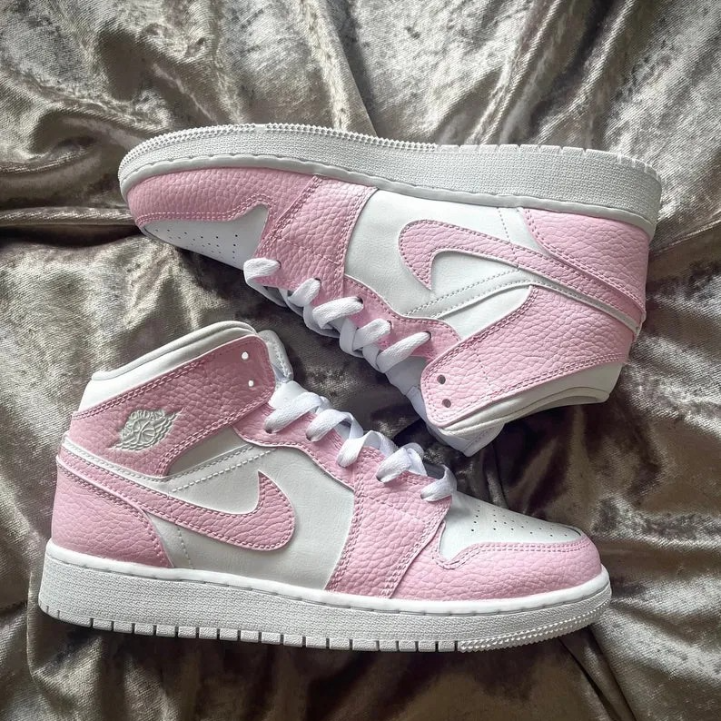Custom Jordans Light Pink White