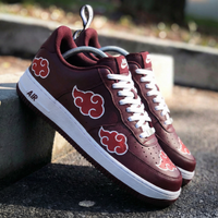 Custom AF 1s Shoes Akatsuki Clouds Maroon White