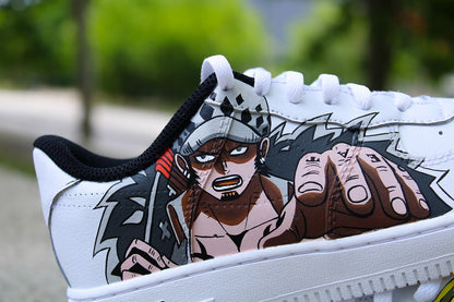Custom AF 1s Shoes Anime Character Design Yellow Trim