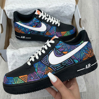 Custom AF 1s Shoes Artistic Black White Geometric