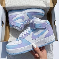 Custom AF 1s Shoes Baby Blue and Lilac