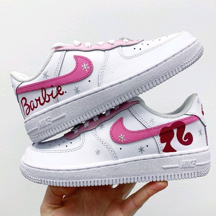 Custom AF 1s Shoes Barbie Theme Pink Color