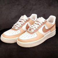 Custom AF 1s Shoes Beige Brown Color