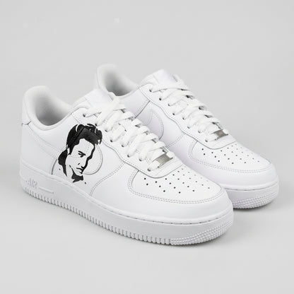 Custom AF 1s Shoes Black Portrait White Black