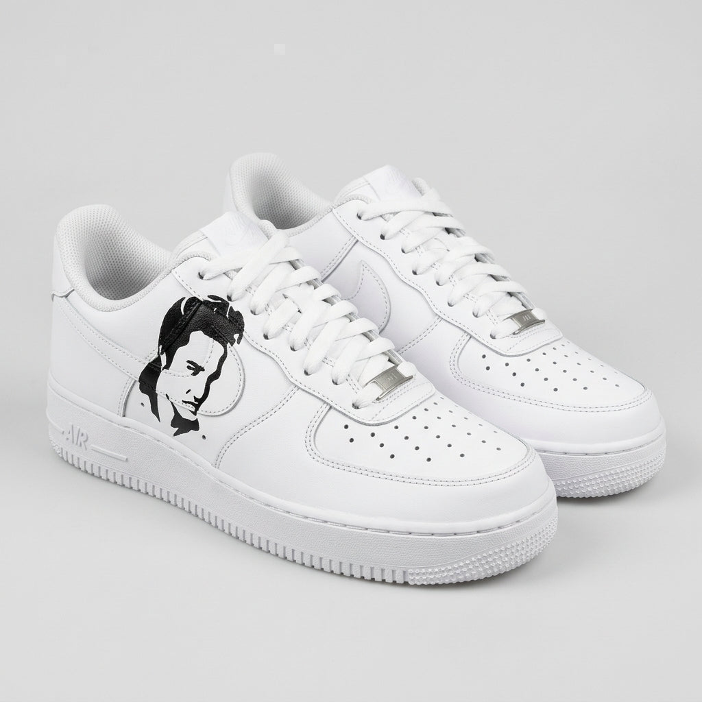 Custom AF 1s Shoes Black Portrait White Black