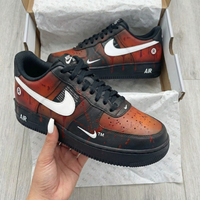 Custom AF 1s Shoes Blood Splatter Design Black Orange