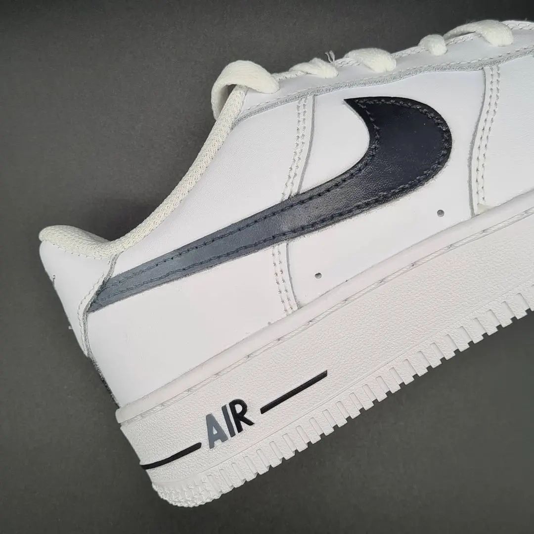 Custom AF 1s Shoes Brown and Gray Accents
