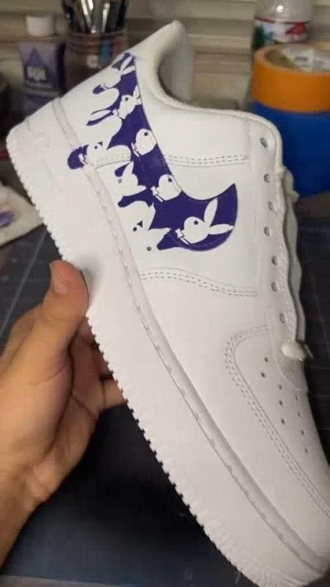 Custom AF 1s Shoes Bunny Pattern
