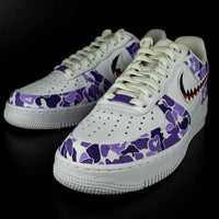 Custom AF 1s Shoes Camouflage Pattern Purple Color