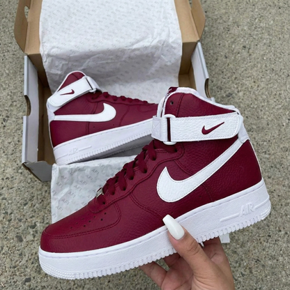 Custom AF 1s Shoes Classic Maroon White