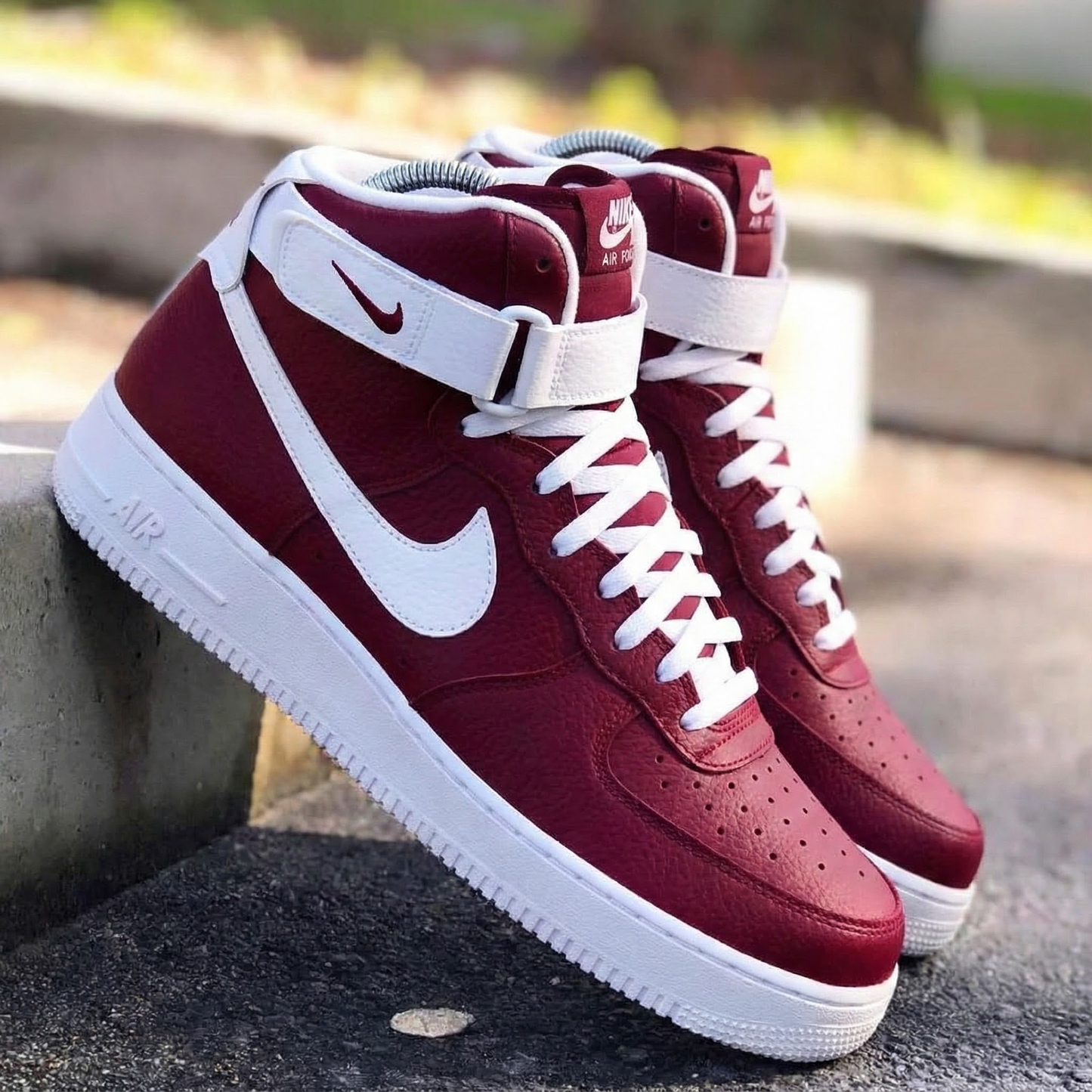 Custom AF 1s Shoes Classic Maroon White