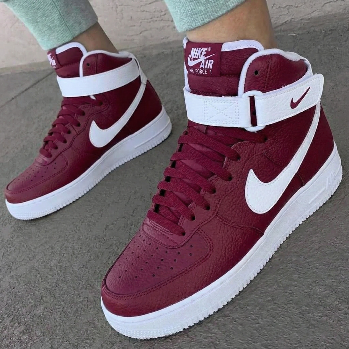 Custom AF 1s Shoes Classic Maroon White