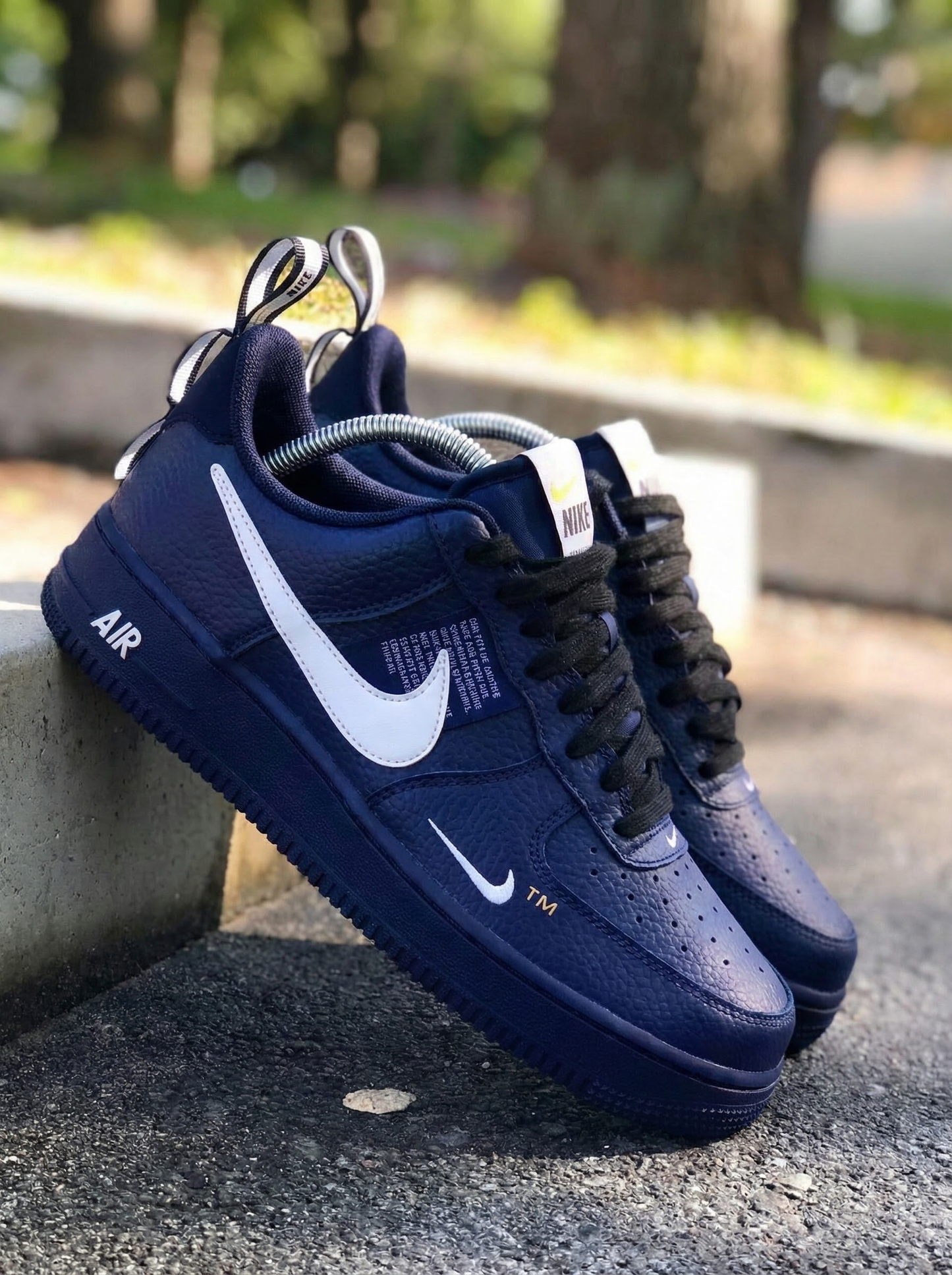 Custom AF 1s Shoes Classic Navy White