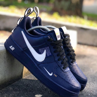 Custom AF 1s Shoes Classic Navy White