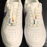 Custom AF 1s Shoes Colorful Rainbow Dripping Swoosh