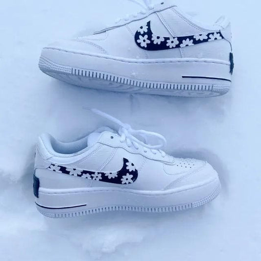 Custom AF 1s Shoes Daisy Navy Blue
