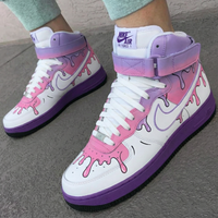 Custom AF 1s Shoes Dreamy Baby Pink Purple Drip Melting