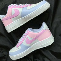 Custom AF 1s Shoes Dreamy Baby Pink with Light Baby Blue